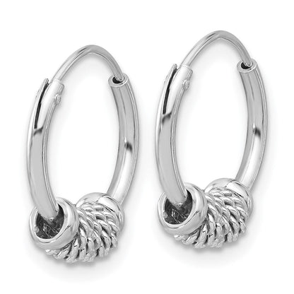 Sterlingsilber Rhodiniert Poliert/textured Endlos Creolen