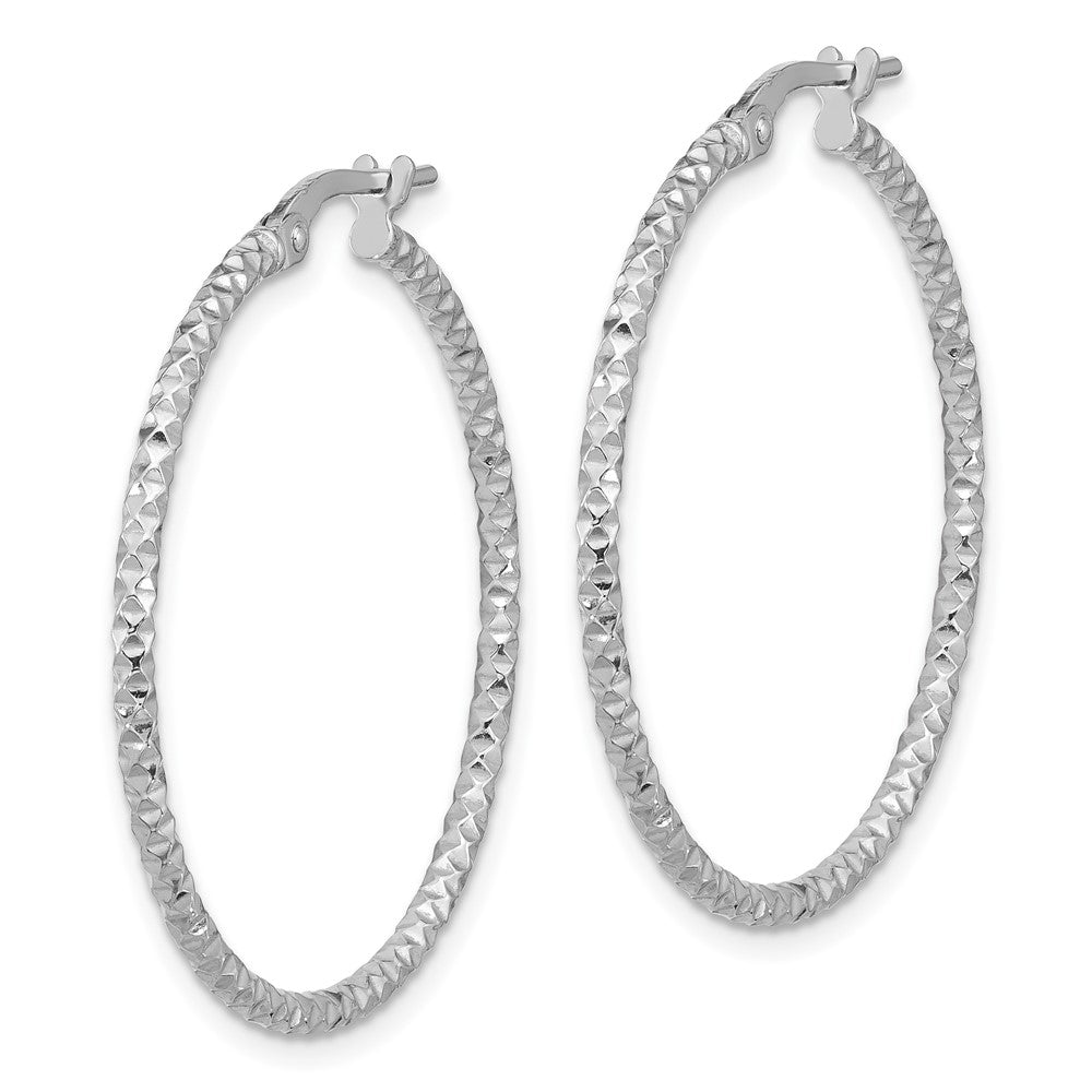 Sterlingsilber Rhodiniert Poliert Strukturiert 1.60mm Creolen