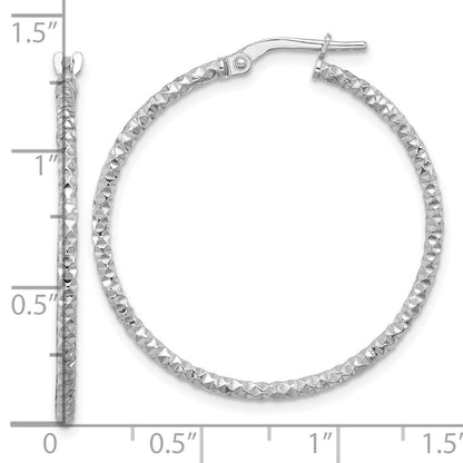 Sterlingsilber Rhodiniert Poliert Strukturiert 1.60mm Creolen