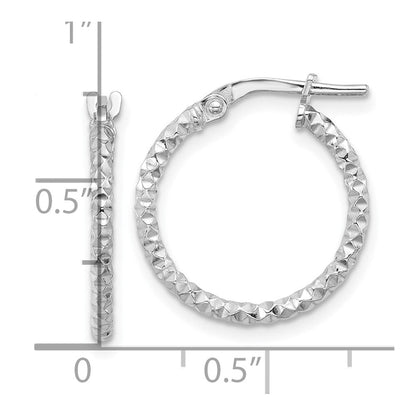 Sterlingsilber Rhodiniert Poliert Strukturiert 1.60mm Creolen