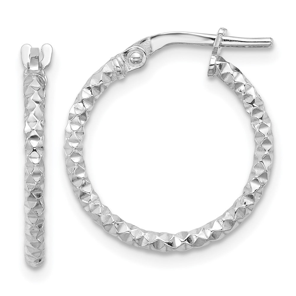 Sterlingsilber Rhodiniert Poliert Strukturiert 1.60mm Creolen