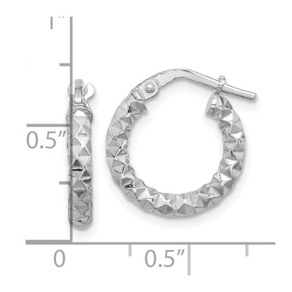 Sterlingsilber Rhodiniert Poliert Strukturiert 2.50mm Creolen