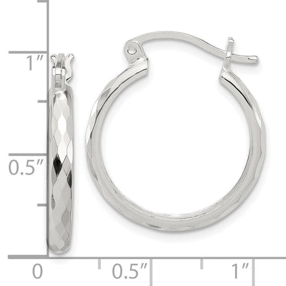 Sterlingsilber Poliert Strukturiert Creolen