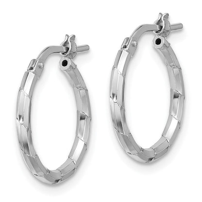 Sterlingsilber Rhodiniert Poliert Strukturiert 1.60mm Creolen