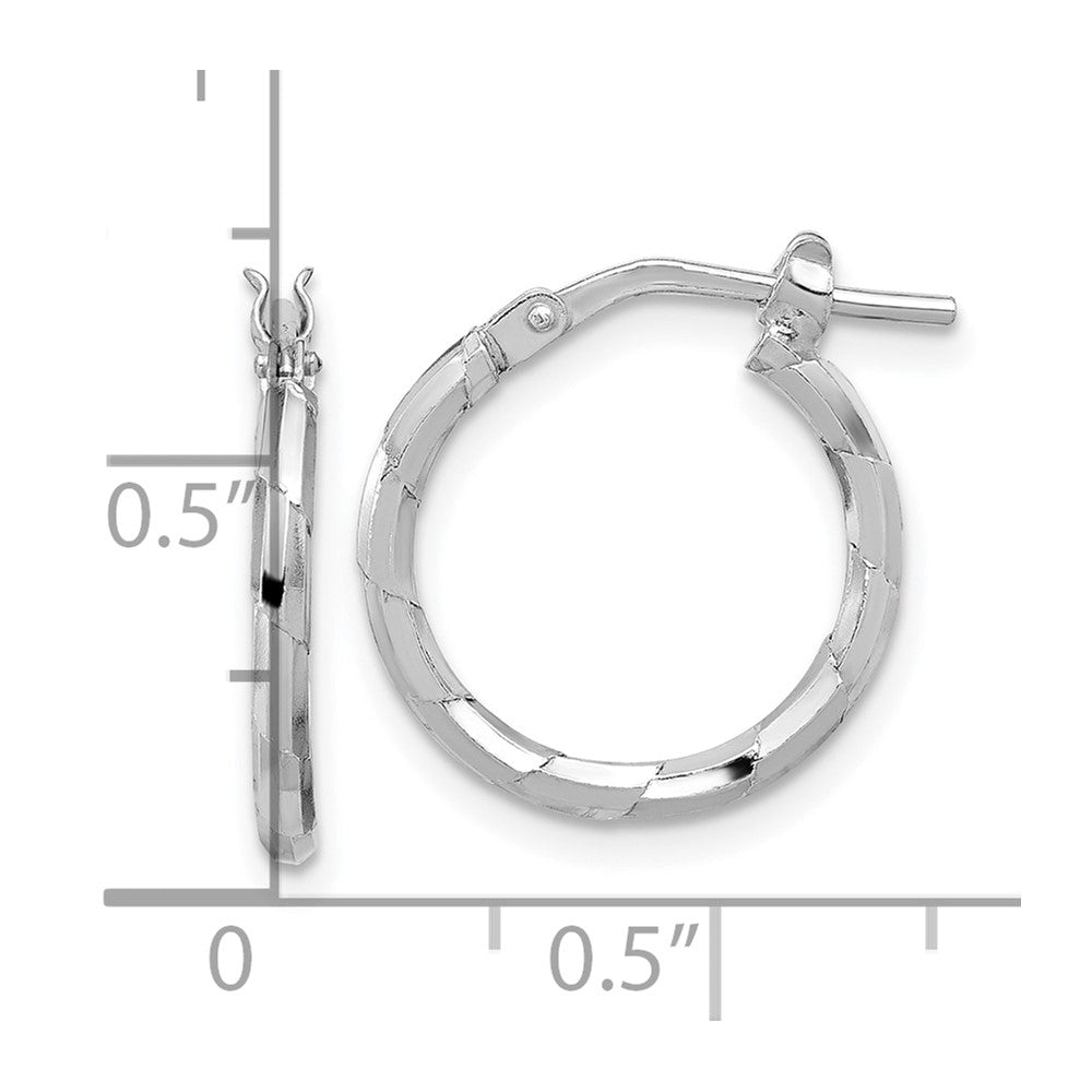 Sterlingsilber Rhodiniert Poliert Strukturiert 1.60mm Creolen