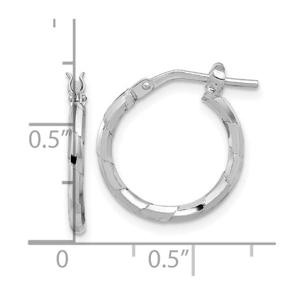 Sterlingsilber Rhodiniert Poliert Strukturiert 1.60mm Creolen