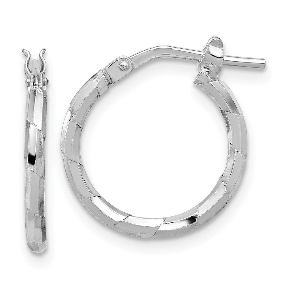 Sterlingsilber Rhodiniert Poliert Strukturiert 1.60mm Creolen