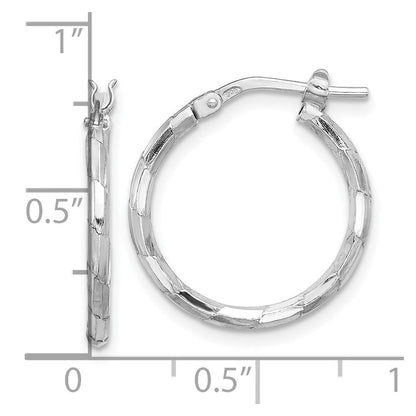Sterlingsilber Rhodiniert Poliert Strukturiert 1.60mm Creolen