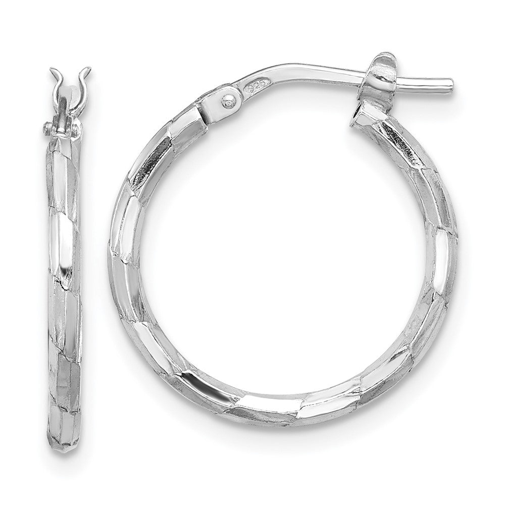 Sterlingsilber Rhodiniert Poliert Strukturiert 1.60mm Creolen