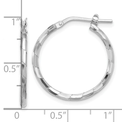 Sterlingsilber Rhodiniert Poliert Strukturiert 1.60mm Creolen