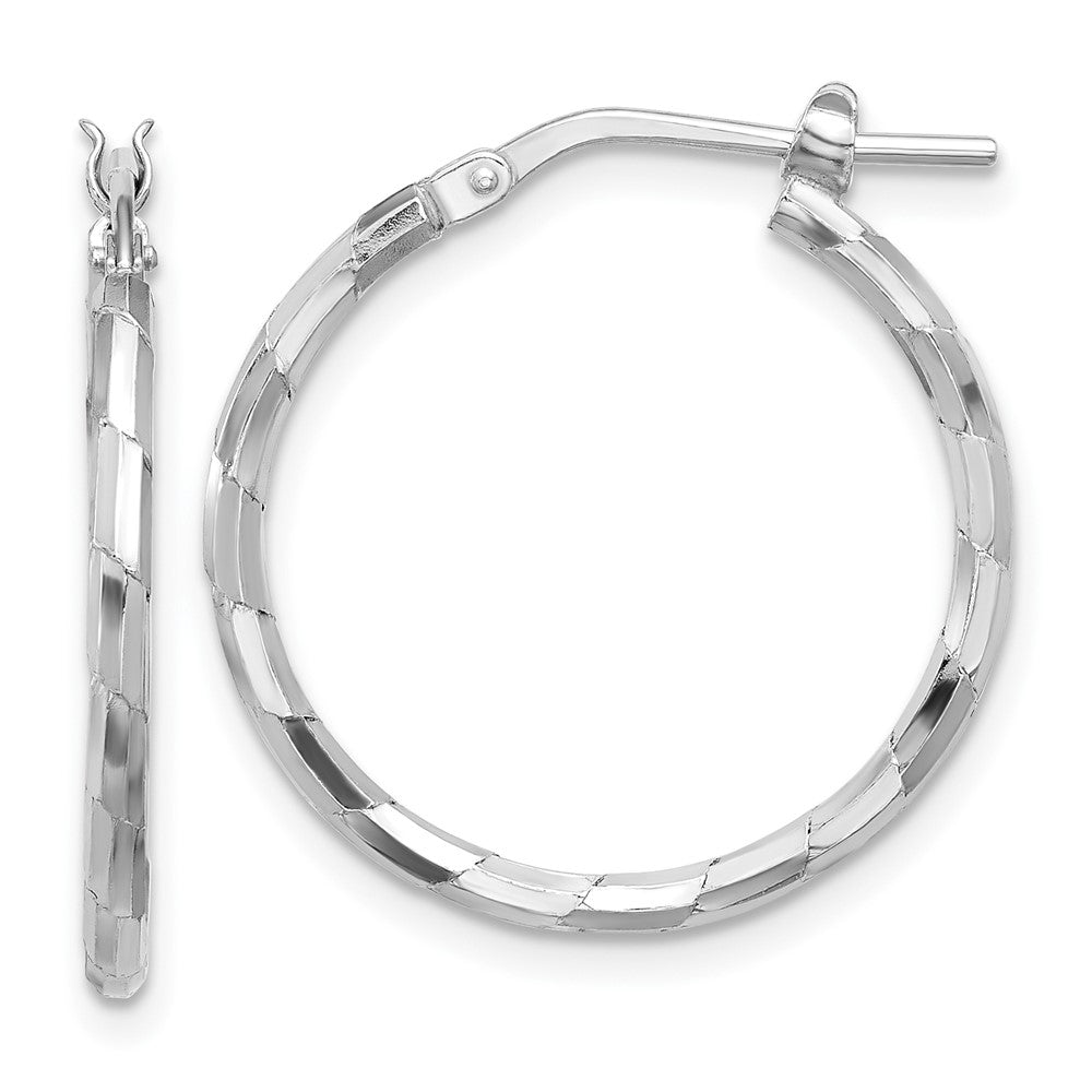 Sterlingsilber Rhodiniert Poliert Strukturiert 1.60mm Creolen