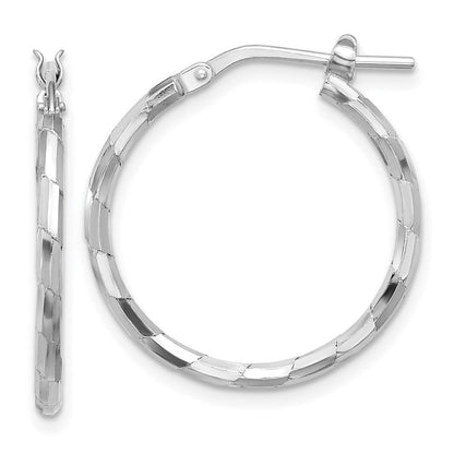 Sterlingsilber Rhodiniert Poliert Strukturiert 1.60mm Creolen