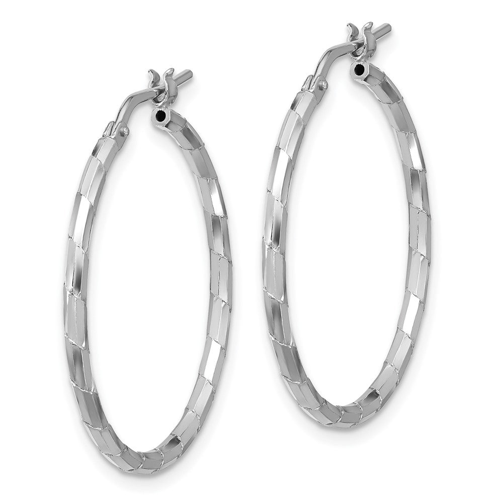 Sterlingsilber Rhodiniert Poliert Strukturiert 1.60mm Creolen