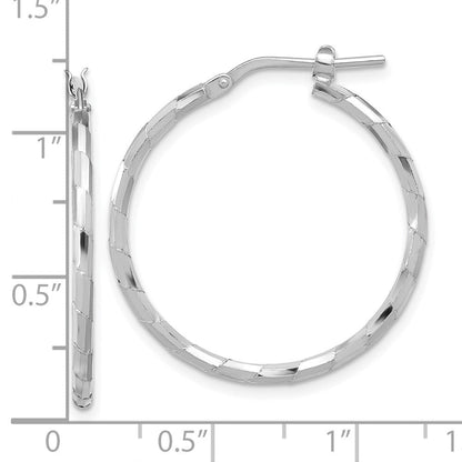 Sterlingsilber Rhodiniert Poliert Strukturiert 1.60mm Creolen