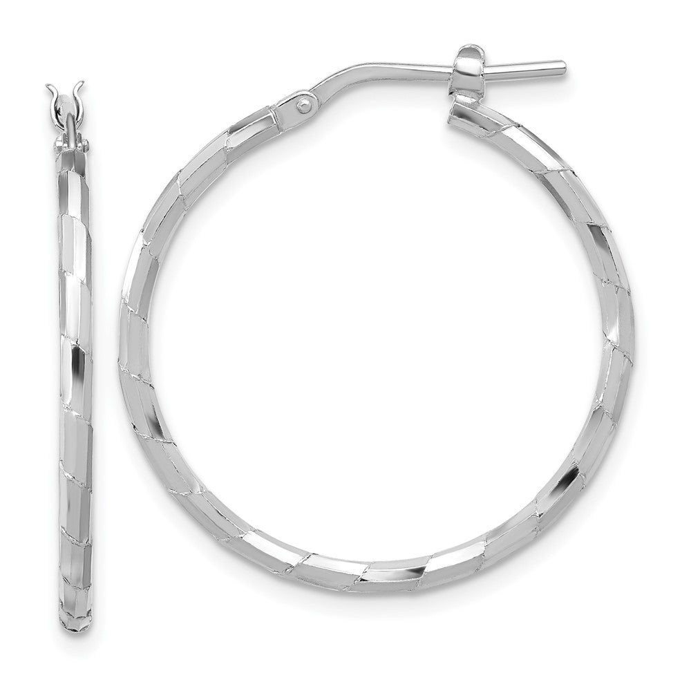 Sterlingsilber Rhodiniert Poliert Strukturiert 1.60mm Creolen