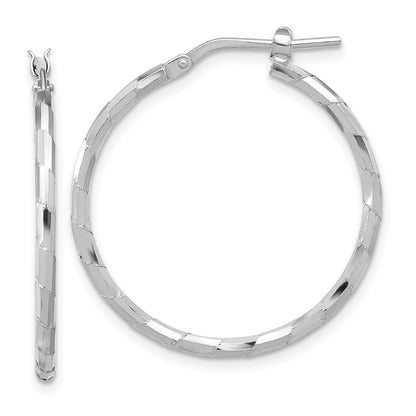 Sterlingsilber Rhodiniert Poliert Strukturiert 1.60mm Creolen