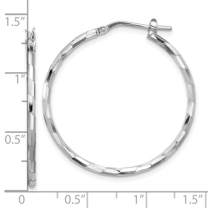 Sterlingsilber Rhodiniert Poliert Strukturiert 1.60mm Creolen
