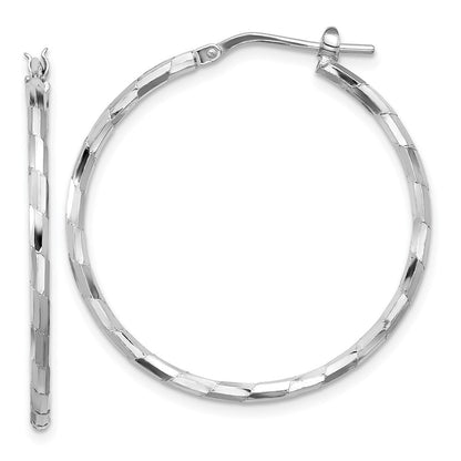 Sterlingsilber Rhodiniert Poliert Strukturiert 1.60mm Creolen