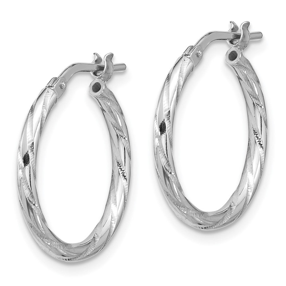 Sterlingsilber Rhodiniert Poliert Diamantiert 2.00mm Creolen