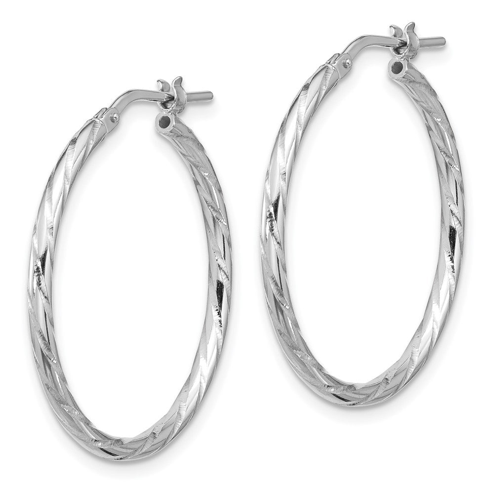 Sterlingsilber Rhodiniert Poliert Diamantiert 2.00mm Creolen