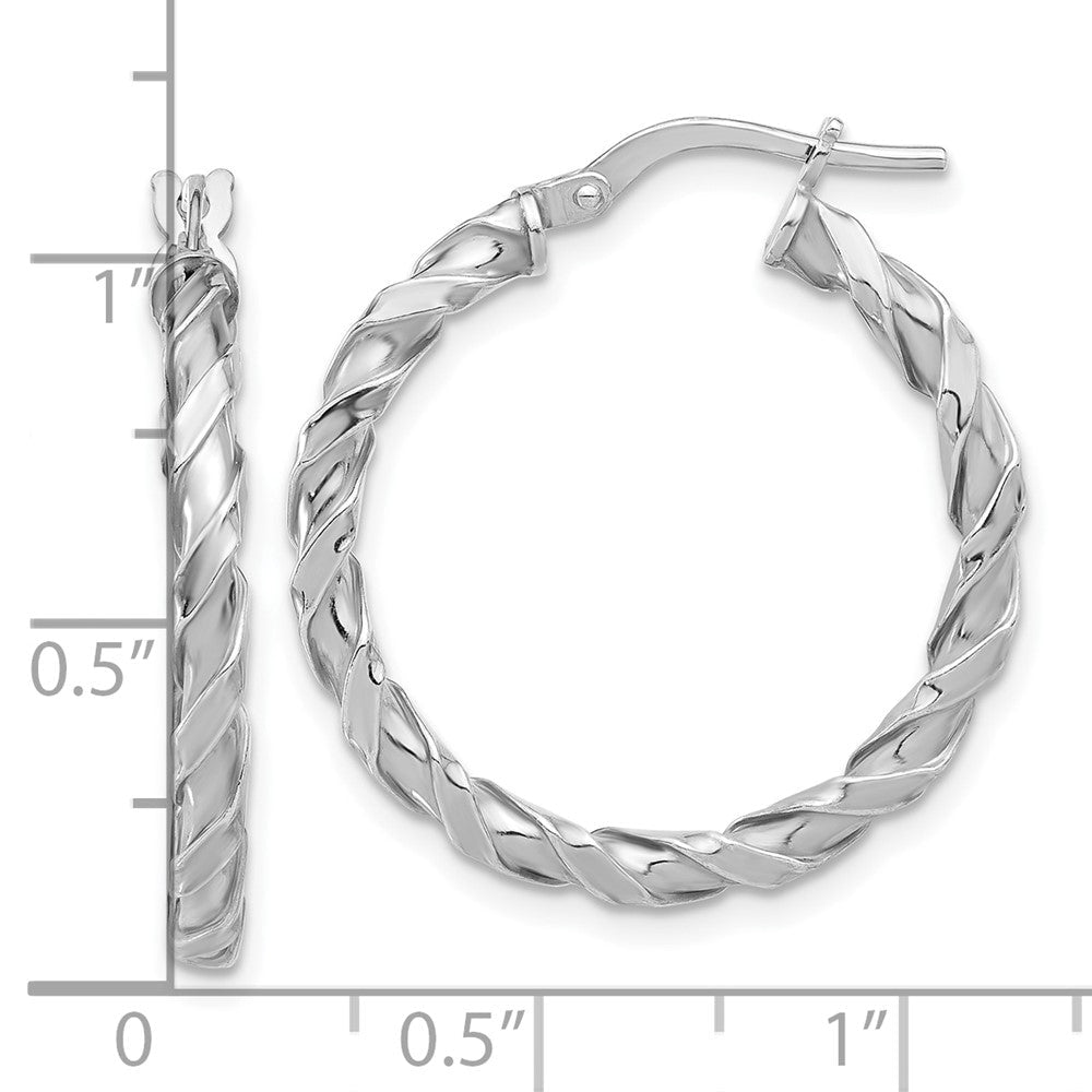 Sterlingsilber Rhodiniert Poliert Gedreht Creolen