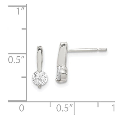 Sterlingsilber Poliert Zirkonia Tropfen Ohrstecker