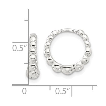 Sterlingsilber E-coated Gekugelt Klappbar Creolen