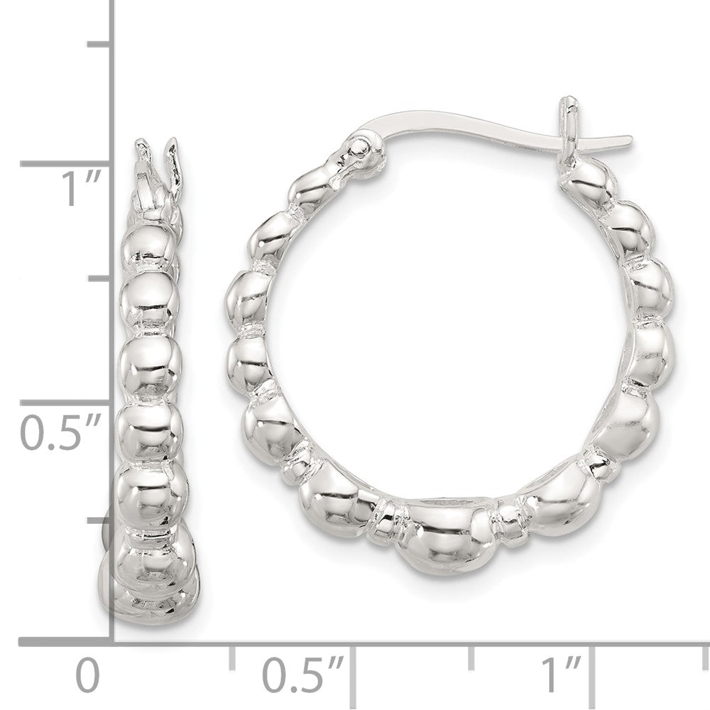 Sterlingsilber Poliert Abgestuft Perle Creolen