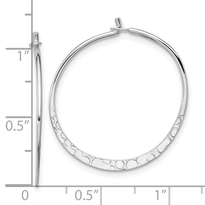 Sterlingsilber Poliert und Gehämmert Mittel Rund Creolen