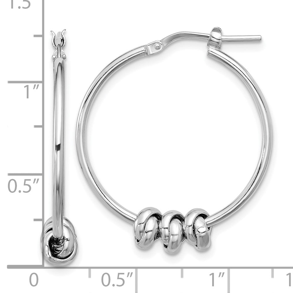 Sterlingsilber Rhodiniert Poliert Liebe Knoten Creolen