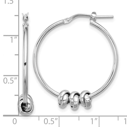 Sterlingsilber Rhodiniert Poliert Liebe Knoten Creolen