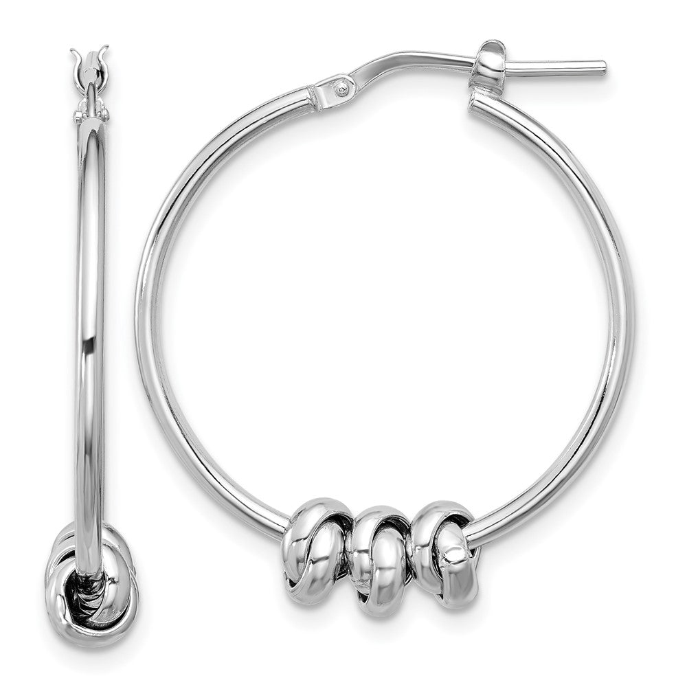 Sterlingsilber Rhodiniert Poliert Liebe Knoten Creolen
