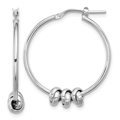 Sterlingsilber Rhodiniert Poliert Liebe Knoten Creolen