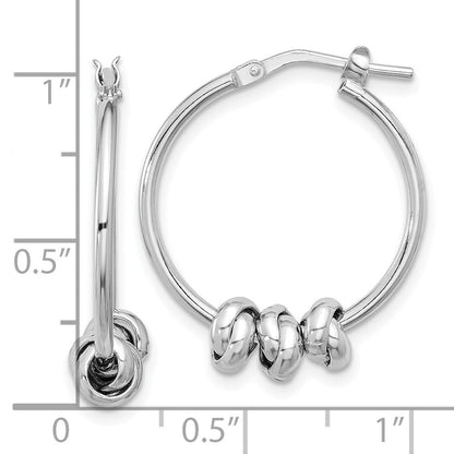 Sterlingsilber Rhodiniert Poliert Liebe Knoten Creolen