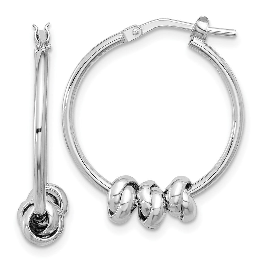Sterlingsilber Rhodiniert Poliert Liebe Knoten Creolen