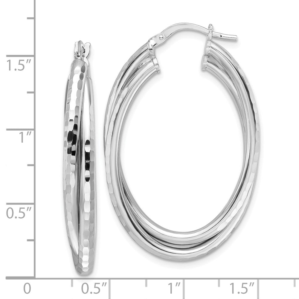 Sterlingsilber Rhodiniert Poliert Diamantiert Creolen