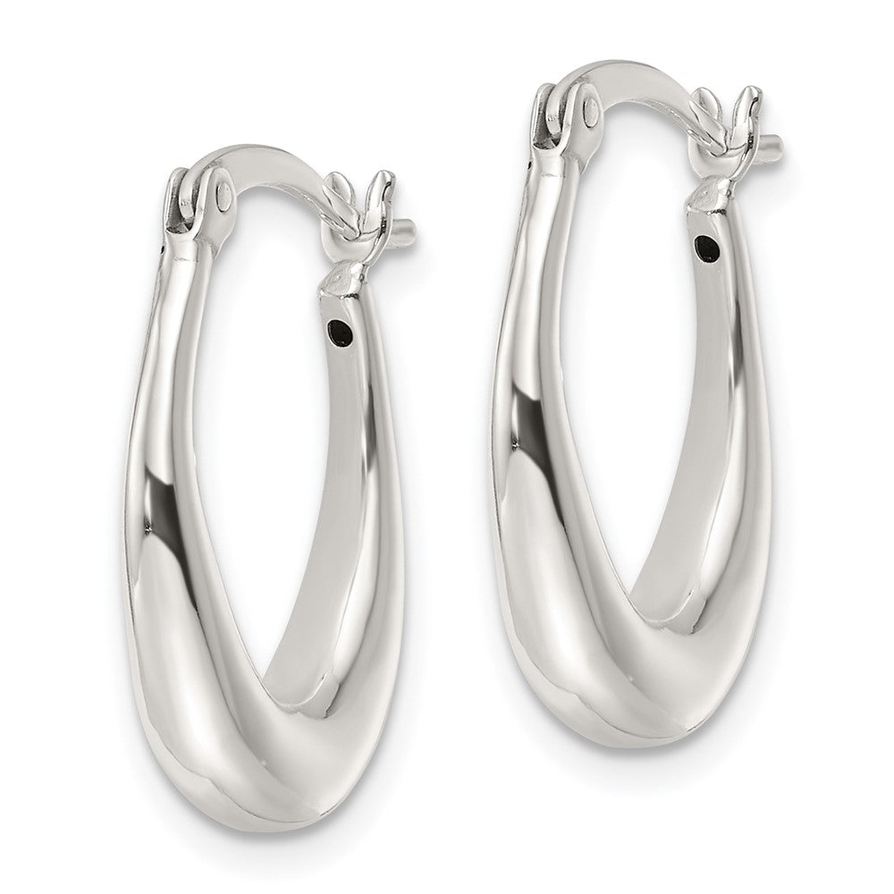 Sterlingsilber Poliert Oval Creolen