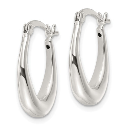 Sterlingsilber Poliert Oval Creolen