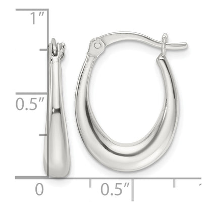 Sterlingsilber Poliert Oval Creolen