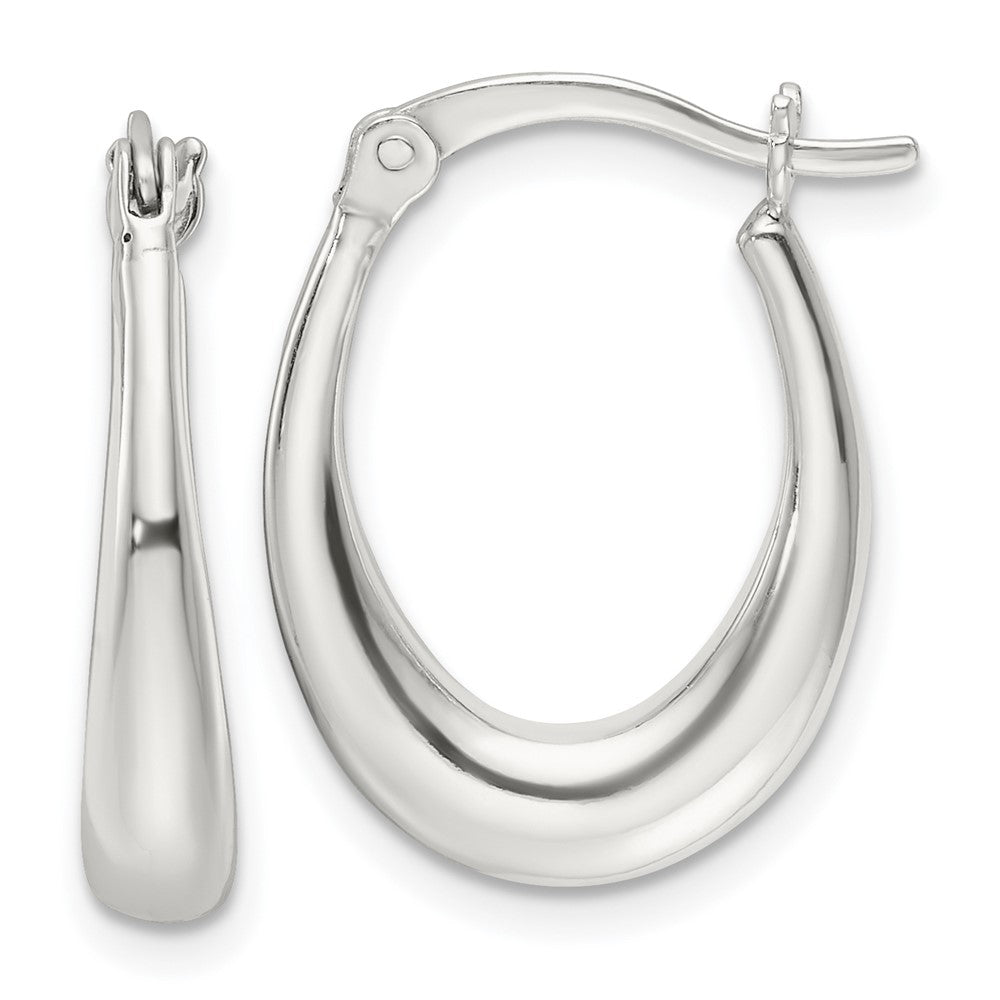Sterlingsilber Poliert Oval Creolen