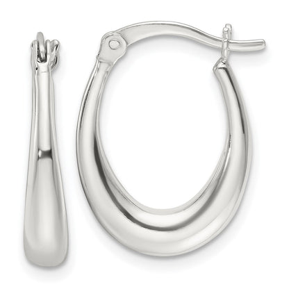 Sterlingsilber Poliert Oval Creolen