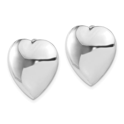 Sterlingsilber Rhodiniert Poliert Herz Klammer Non-pierced Ohrringe