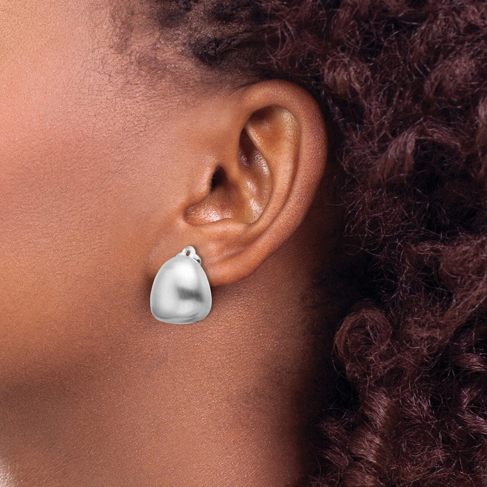 Sterlingsilber Rhodiniert Satiniert Non-pierced Ohrringe