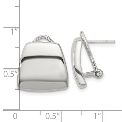 Sterlingsilber Poliert Omega Rückseite Ohrringe