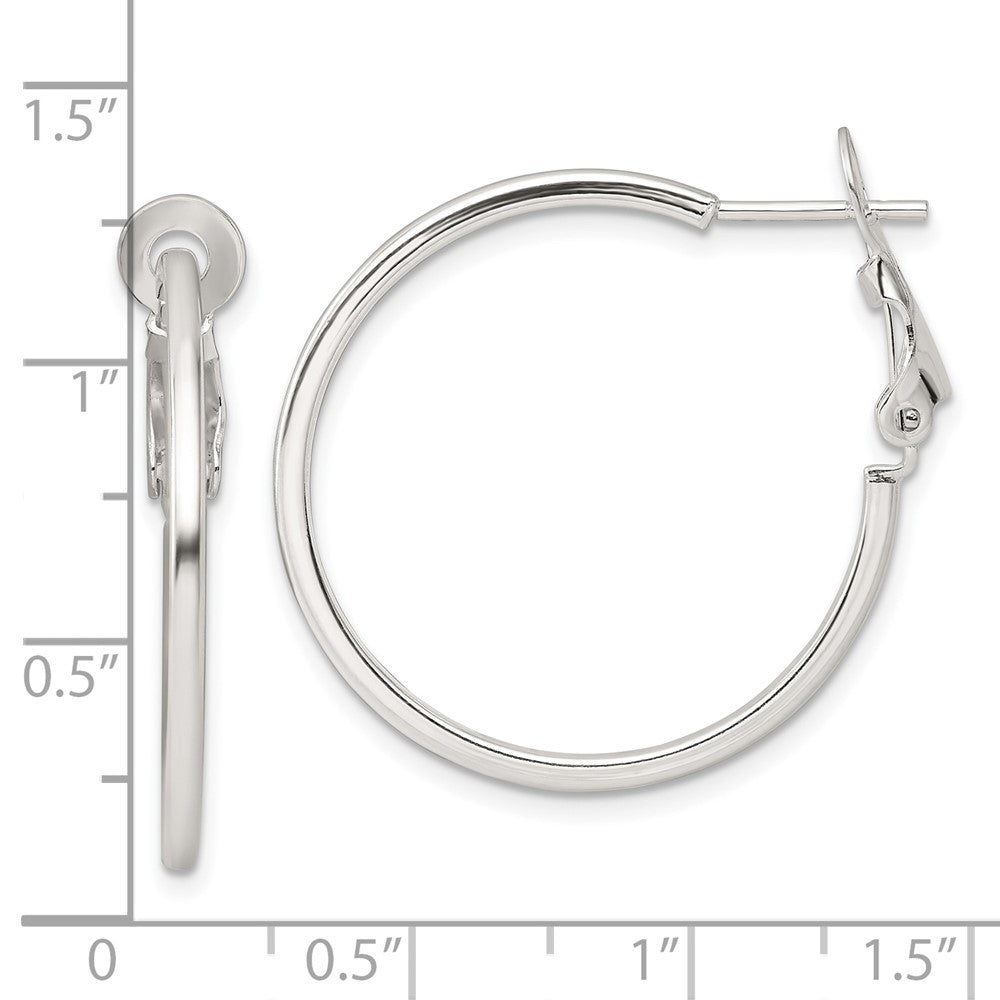 Sterlingsilber Poliert 1.75mm Omega Rückseite Rund Creolen