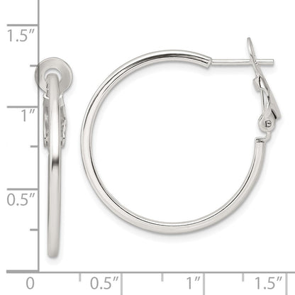 Sterlingsilber Poliert 1.75mm Omega Rückseite Rund Creolen