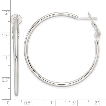Sterlingsilber Poliert 41x2mm Omega Rückseite Rund Creolen
