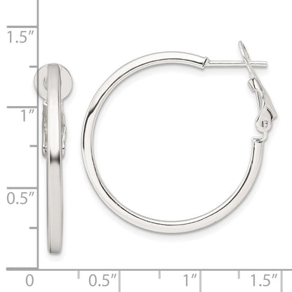 Sterlingsilber 2mm Quadratisch Röhre Omega Rückseite Rund Creolen