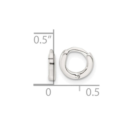 Sterlingsilber Poliert 8.2x1.6mm Rund Klappbar Creolen
