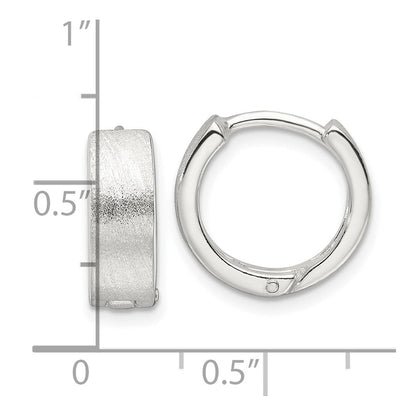 Sterlingsilber Gebürstet und Poliert 5mm Klappbar Creolen